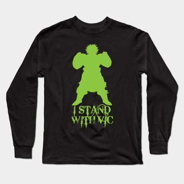 I Stand With Vic Broly Silhouette #istandwithvic #vickicksback Long Sleeve T-Shirt by anonopinion